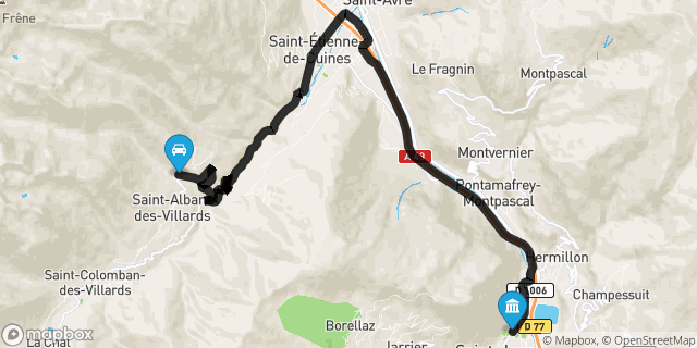 Itinéraire vers Saint-Jean-de-Maurienne