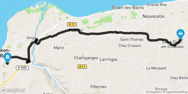 Itinéraire vers Thonon-les-Bains