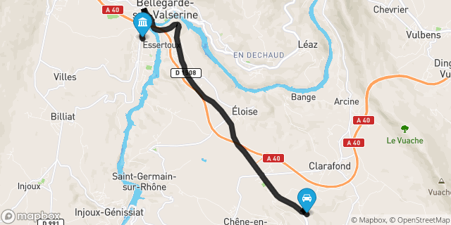 Itinéraire vers Bellegarde-sur-Valserine