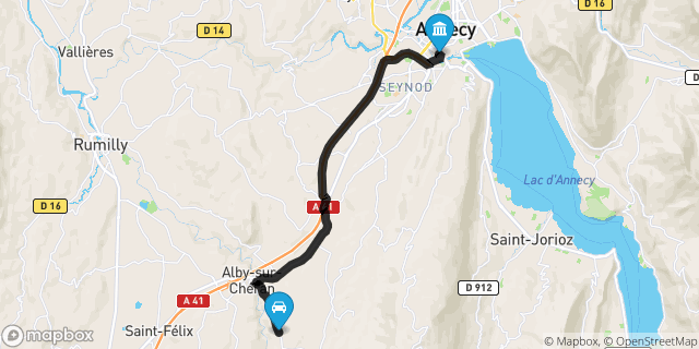 Itinéraire vers Annecy