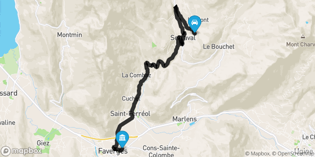 Itinéraire vers Faverges