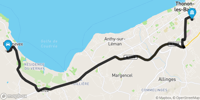 Itinéraire vers Thonon-les-Bains