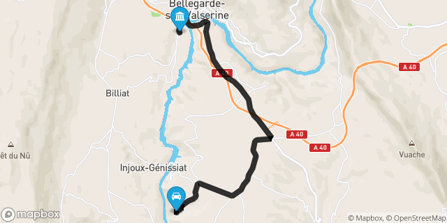 Itinéraire vers Bellegarde-sur-Valserine