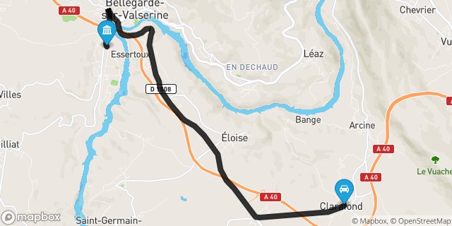 Itinéraire vers Bellegarde-sur-Valserine