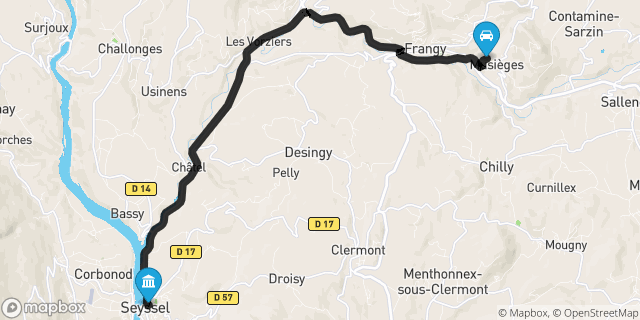 Itinéraire vers Seyssel