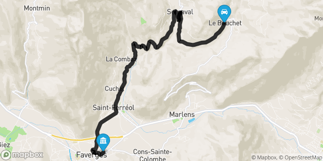 Itinéraire vers Faverges