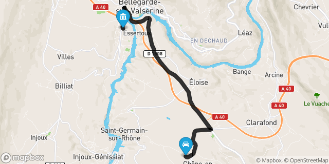 Itinéraire vers Bellegarde-sur-Valserine