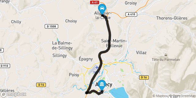 Itinéraire vers Annecy