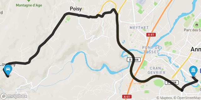 Itinéraire vers Annecy