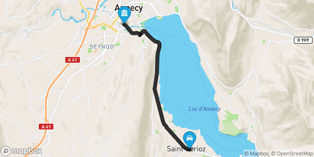 Itinéraire vers Annecy