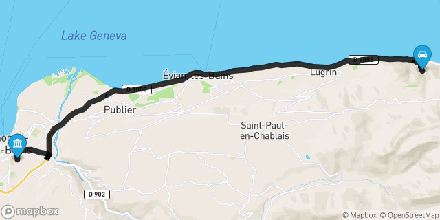 Itinéraire vers Thonon-les-Bains