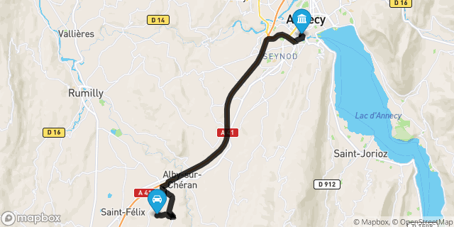 Itinéraire vers Annecy
