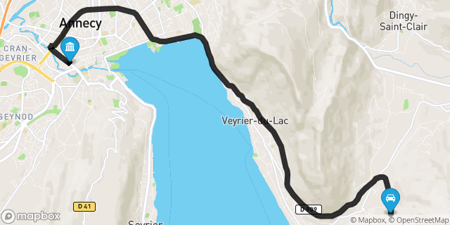Itinéraire vers Annecy