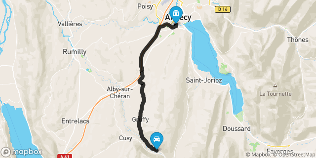 Itinéraire vers Annecy