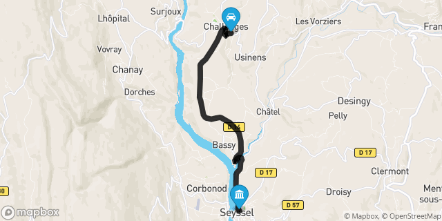 Itinéraire vers Seyssel