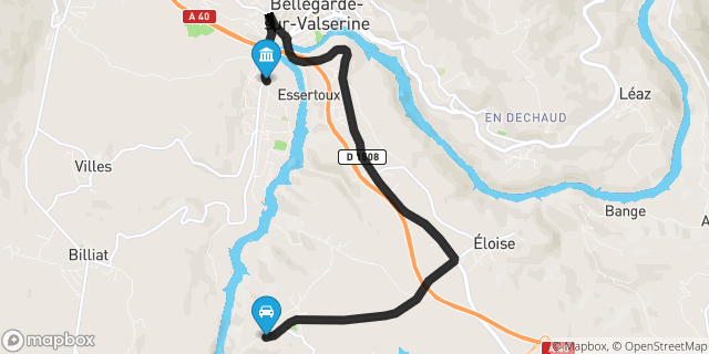 Itinéraire vers Bellegarde-sur-Valserine