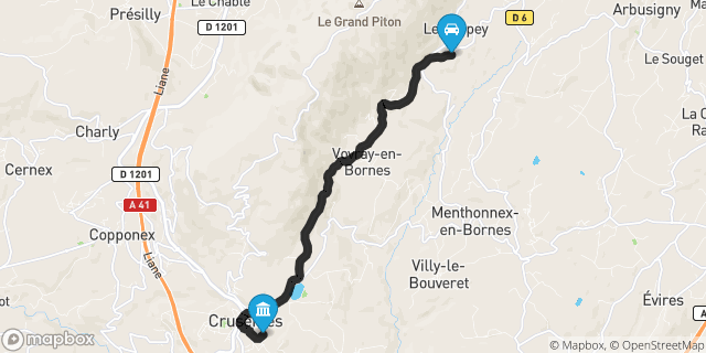 Itinéraire vers Cruseilles