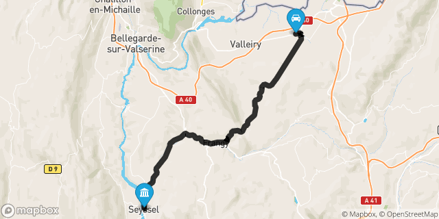 Itinéraire vers Seyssel