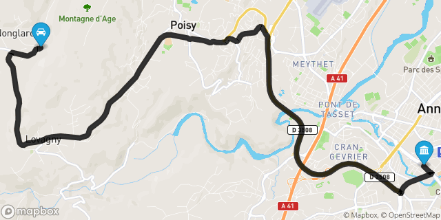 Itinéraire vers Annecy