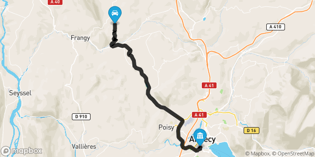 Itinéraire vers Annecy