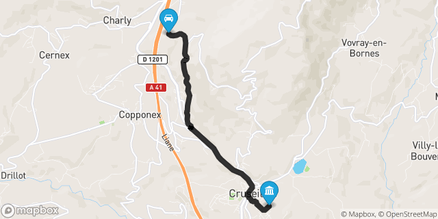 Itinéraire vers Cruseilles