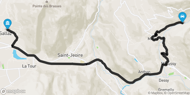 Itinéraire vers Viuz-en-Sallaz