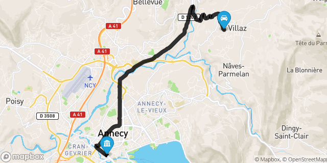 Itinéraire vers Annecy