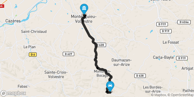 Itinéraire vers Montesquieu-Volvestre