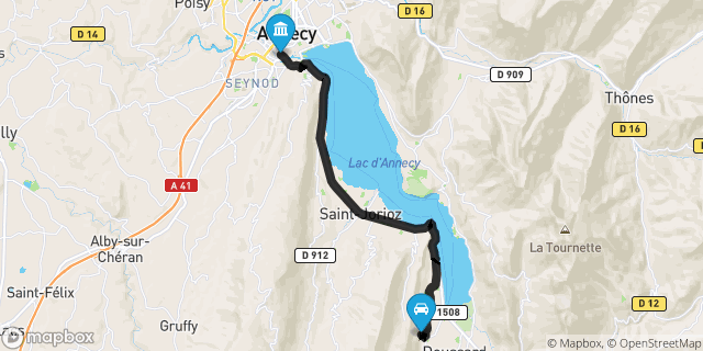 Itinéraire vers Annecy