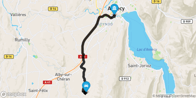 Itinéraire vers Annecy