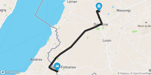 Itinéraire vers Douvaine