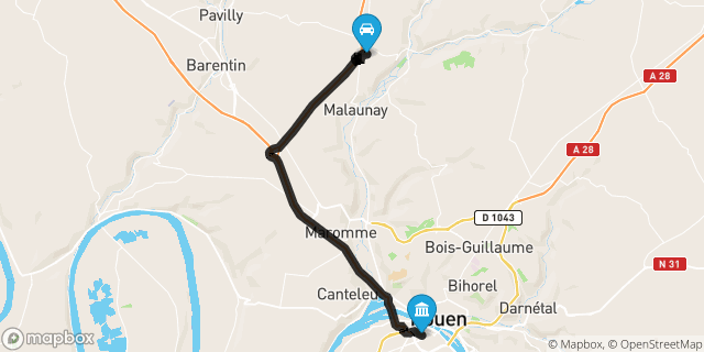 Itinéraire vers Rouen