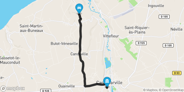 Itinéraire vers Cany-Barville
