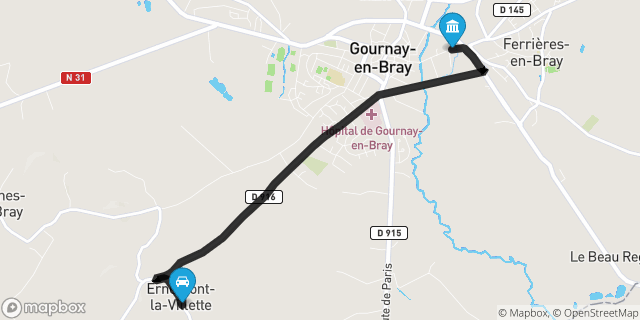 Itinéraire vers Gournay-en-Bray