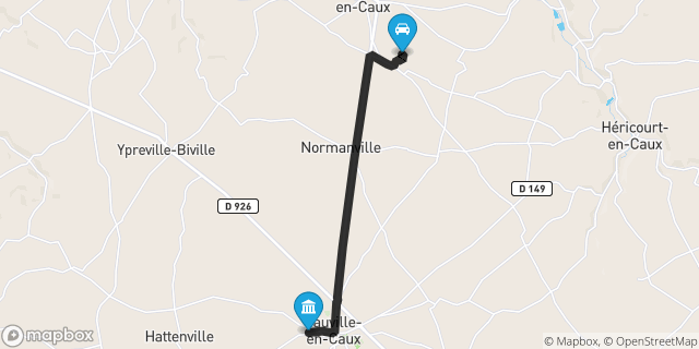 Itinéraire vers Fauville-en-Caux