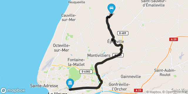 Itinéraire vers Le Havre
