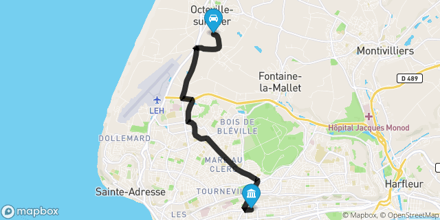 Itinéraire vers Le Havre