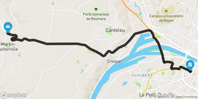Itinéraire vers Rouen