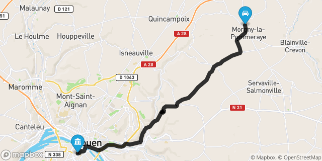 Itinéraire vers Rouen