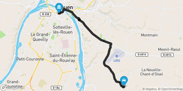 Itinéraire vers Rouen