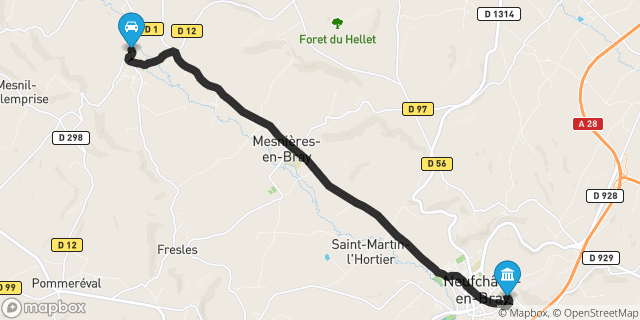 Itinéraire vers Neufchâtel-en-Bray
