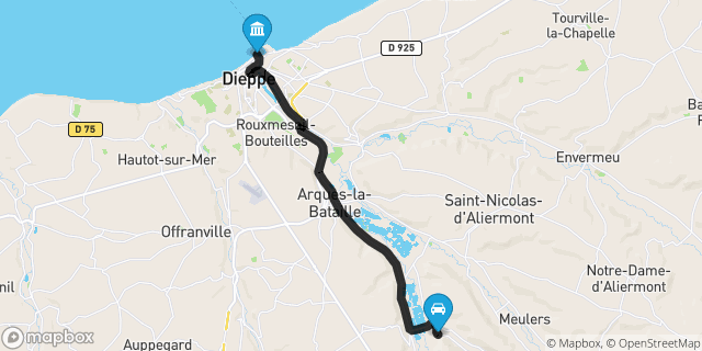 Itinéraire vers Dieppe