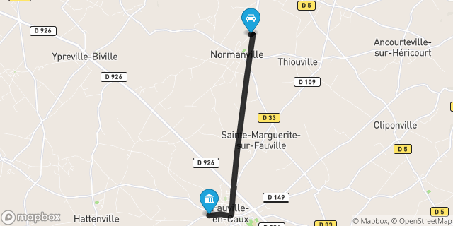 Itinéraire vers Fauville-en-Caux