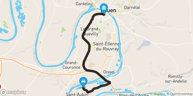 Itinéraire vers Rouen