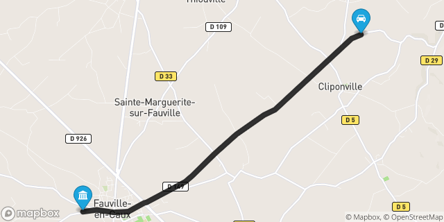Itinéraire vers Fauville-en-Caux