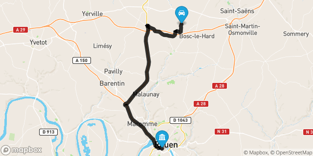 Itinéraire vers Rouen