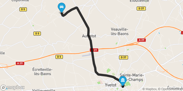 Itinéraire vers Yvetot