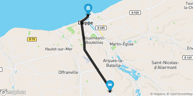 Itinéraire vers Dieppe