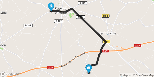 Itinéraire vers Fauville-en-Caux