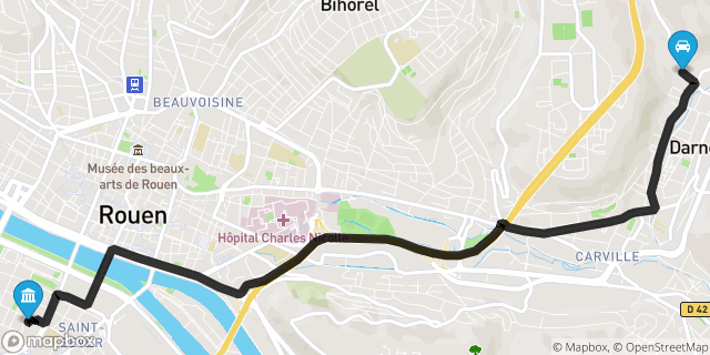 Itinéraire vers Rouen